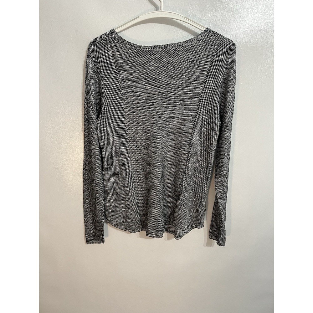 Eileen Fisher Small Organic Cotton Linen Swing Sweater Black White Marled - Picture 5 of 6